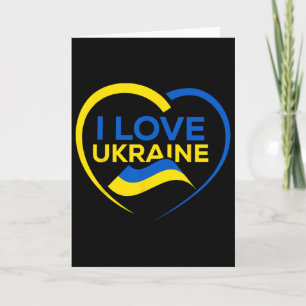 Carte Chemise du drapeau de soutien à l'Ukraine J'aime l