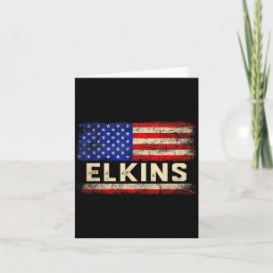 Carte Chemise du nom de famille Elkins Drapeau américain