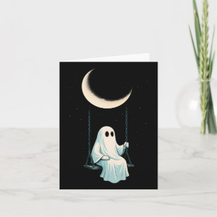 Carte Chemise fantôme à balançoire lunaire Nuit mignonne