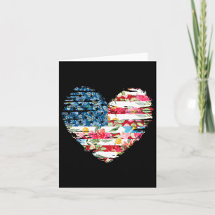 Carte Chemise femme 4 juillet Drapeau américain Floral C