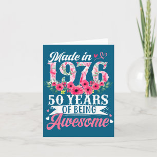 Carte Chemise Femme 50e Anniversaire Né 1976 Floral
