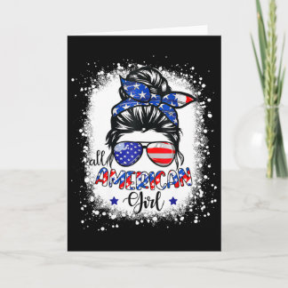Carte Chemise Fille Tout Américaine Drapeau Usa 4 Juille