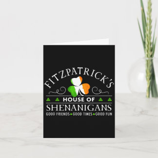 Carte Chemise Fitzpatrick Maison Des Shenanigans St-Patr