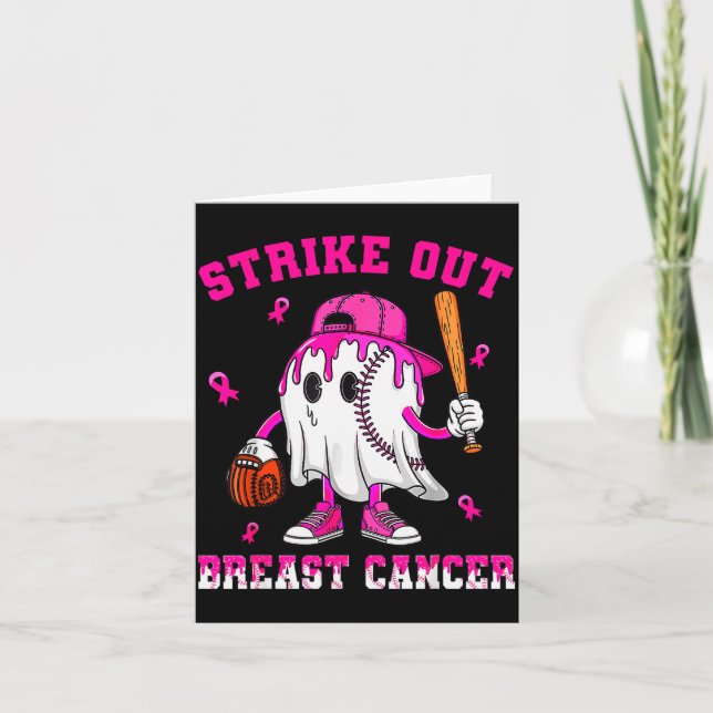 Carte Chemise Frapper Le Cancer Du Sein Garçon Baseball  (Devant)