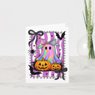 Carte Chemise Halloween Bow mignonne Crâne Citrouille su