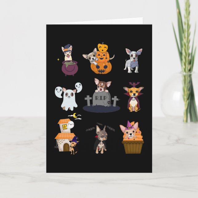 Carte Chemise Halloween Costume Chihuahua T-Shirt Mignon (Devant)