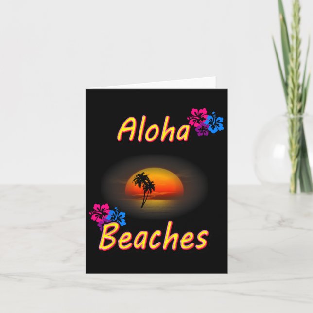 Carte Chemise Hawaïenne Drôle Cadeau Vacances Aloha Plag (Devant)
