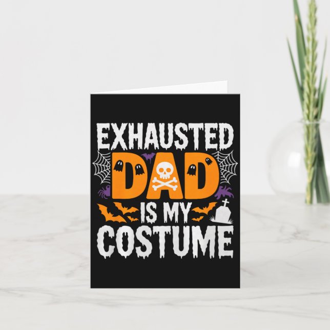 Carte Chemise Homme Papa Épuisé Est Mon Costume D'Hallow (Devant)