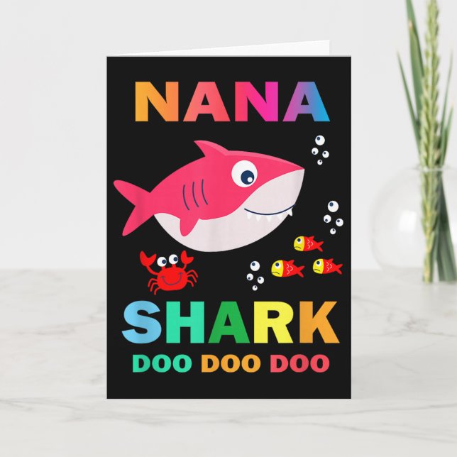 Carte Chemise Nana Shark, Cadeau de la fête des pères de (Devant)