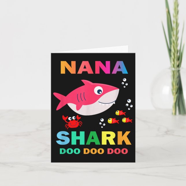 Carte Chemise Nana Shark, Cadeau de la fête des pères de (Devant)