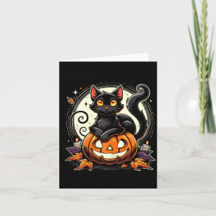 Carte Chemise noire de chat d'Halloween pour femmes rétr