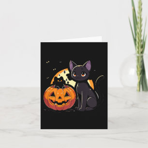 Carte Chemise noire pour femmes chat Halloween Rétro Aut