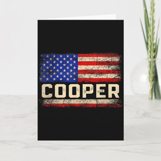 Carte Chemise Nom de Famille Cooper Cooper Nom Drapeau A (Devant)