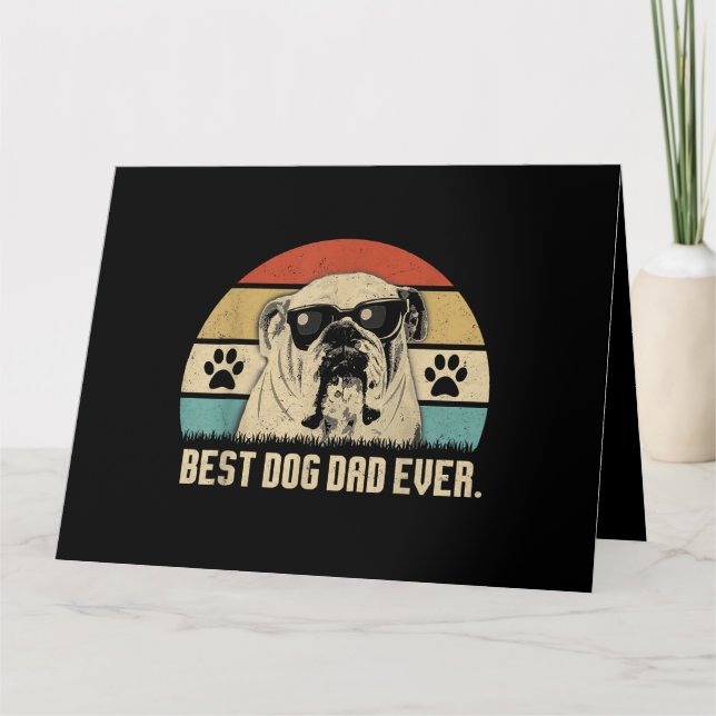 Carte Chemise Papa meilleur bouledogue anglais vintage (Devant)