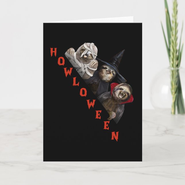 Carte Chemise personnalisée de paresseux joyeux Hallowee (Devant)