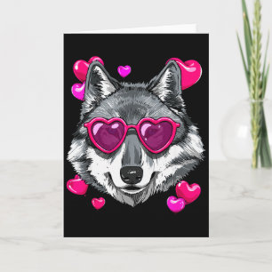 Carte Chemise Saint-Valentin Loup Loup Cœur Animal Visag