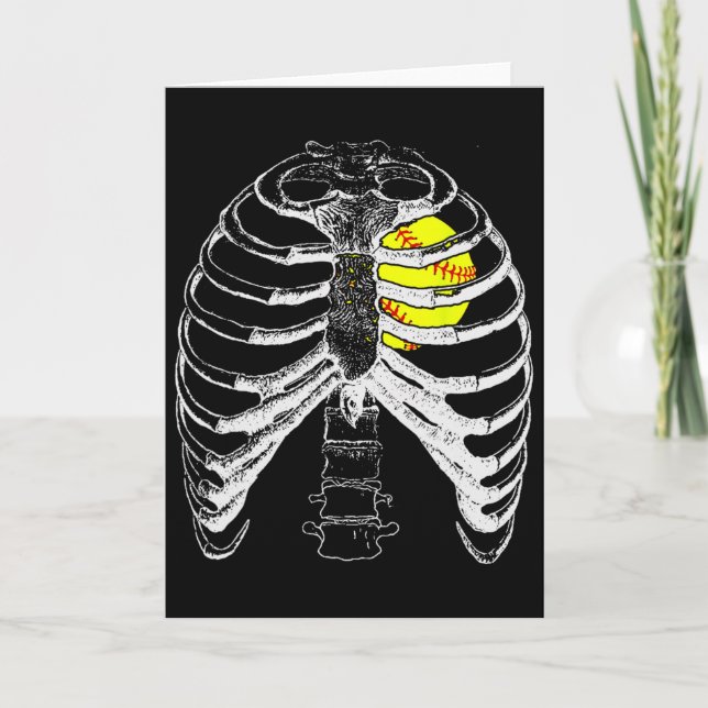 Carte Chemise Softball Heart In Ribcage - Softba Hallowe (Devant)