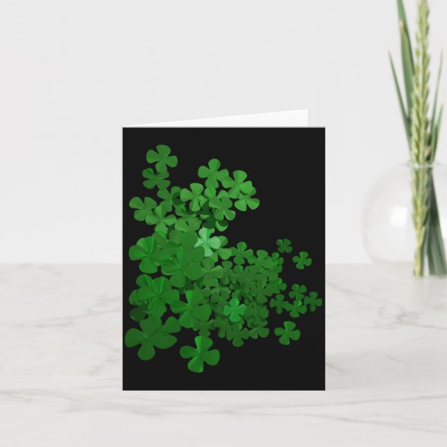 Carte Chemise T Fond de Trèfle de la Saint-Patrick  (Devant)