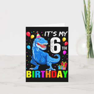 Carte Chemise t-rex 6 ans joyeux anniversaire garçons