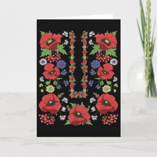 Carte Chemise Ukraine Coquelicots Floral Vyshyva Ukraini