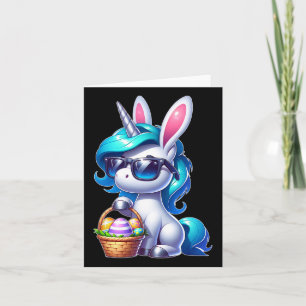 Carte Chemise Unicorne de Pâques avec des oeufs Joyeux g