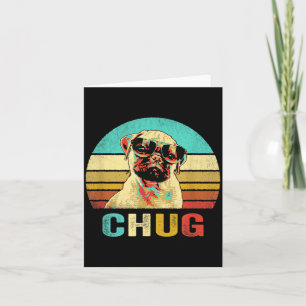 Carte Chemise Vintage Chug Chien Coucher de soleil