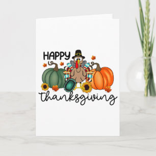 Carte Chemises assorties Happy Thanksgiving Pumpkin Turk