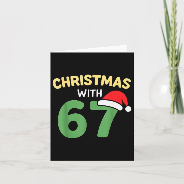 Carte Chemises de Noël drôles avec 67 mème tendance blag (Devant)