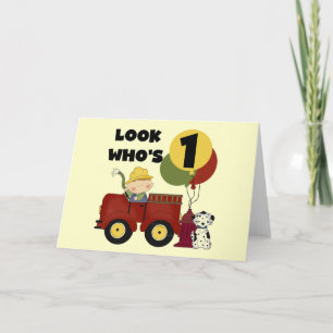 Carte Chemises et cadeaux Fireman 1er Anniversaire