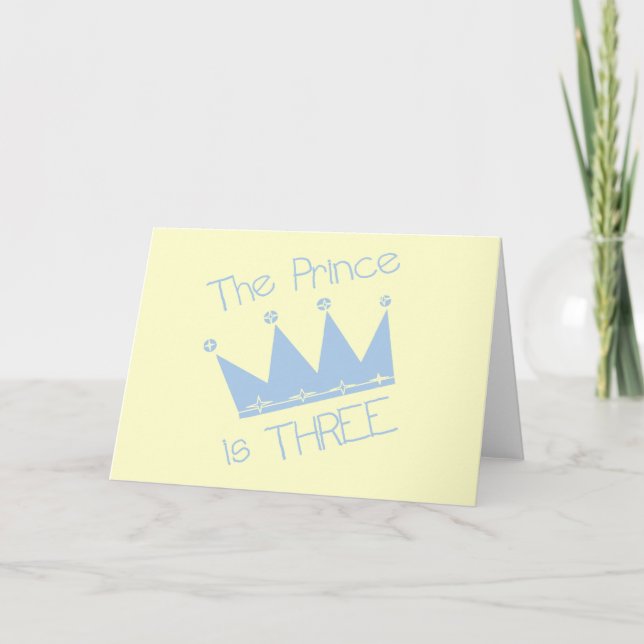 Carte Chemises et cadeaux Prince Crown 3e anniversaire (Devant)