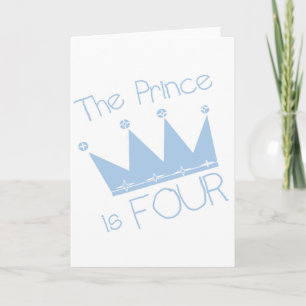 Carte Chemises et cadeaux Prince Crown 4th Birthday