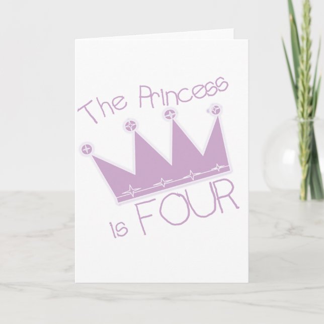 Carte Chemises Princess Crown 4th Birthday (Devant)