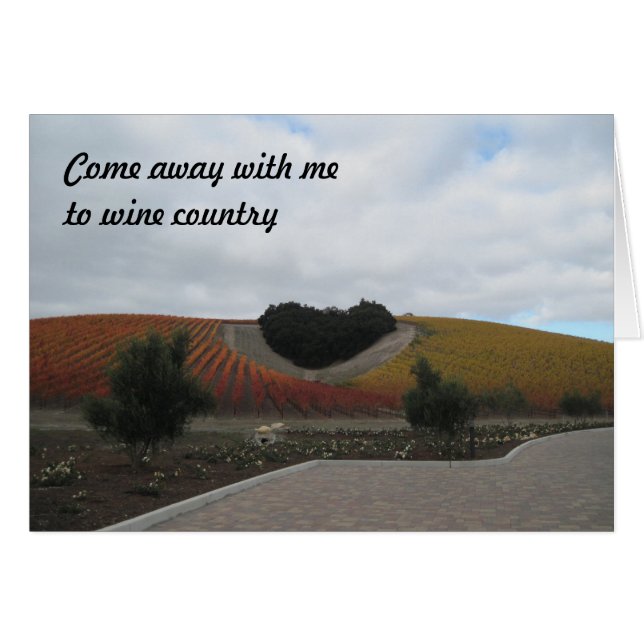 Carte : Chêne en forme de coeur en vignoble (Devant horizontal)