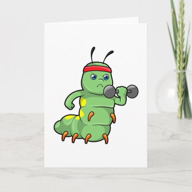 Carte Chenille au entraînement de force avec haltère (Devant)