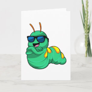 Carte Chenille avec lunettes de soleil