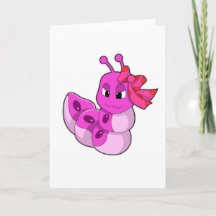 Carte Chenille comme une fille avec un ruban