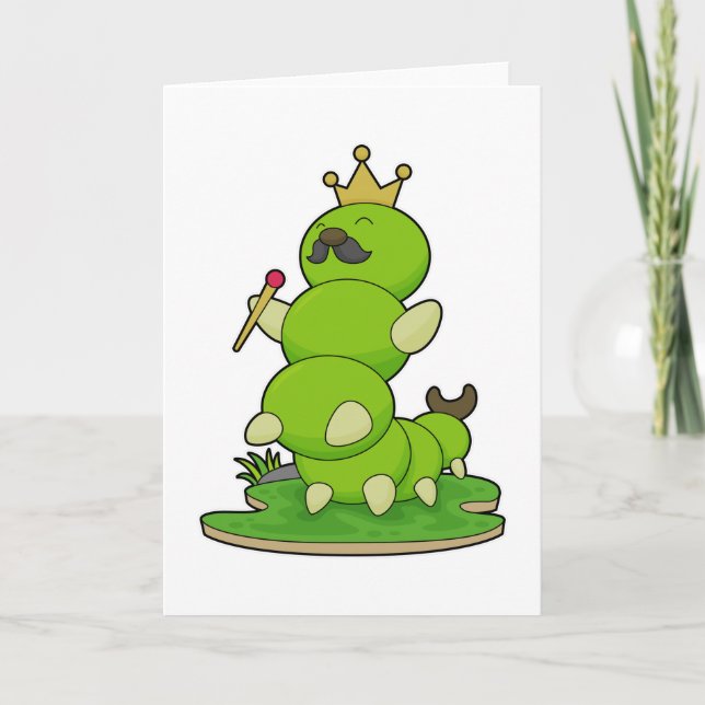 Carte Chenille en roi avec couronne (Devant)