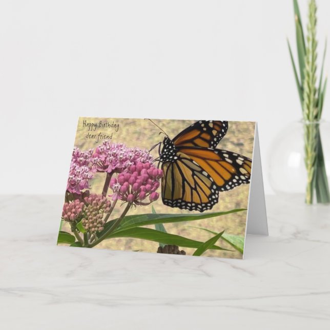 Carte Cher ami Anniversaire Monarch Papillon (Devant)
