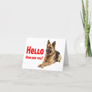 Carte Cher berger allemand mignon Chien chiot Bonjour