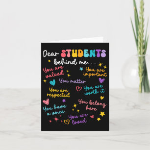 Carte Cher Étudiant Derrière Moi Retour À L'École Enseig