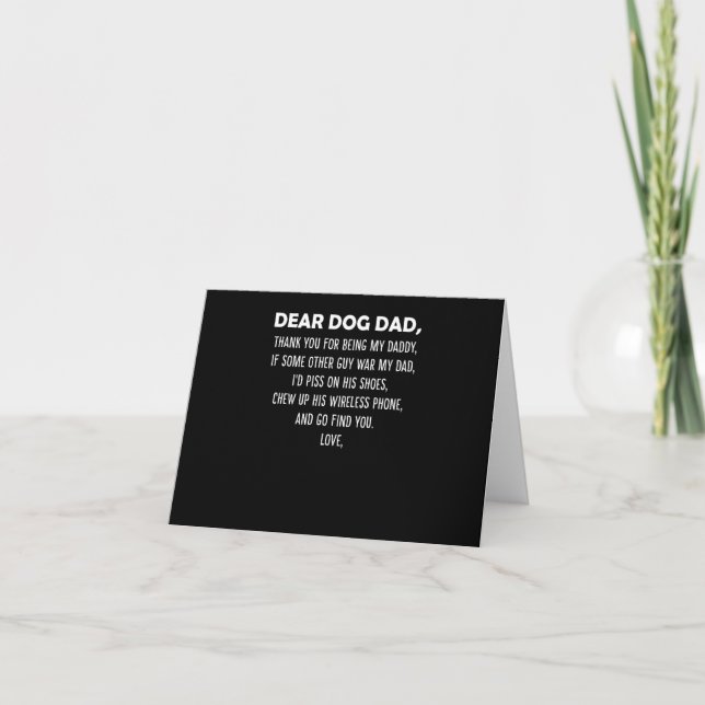 Carte Cher papa chien merci d'être mon papa (Devant)