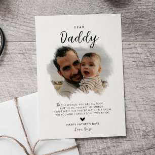 Carte Cher papa Photo moderne cœur Fête des pères