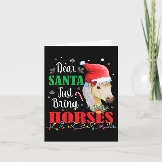 Carte Cher Père Noël Apporte Juste Cheval Drôle Cheval d (Devant)