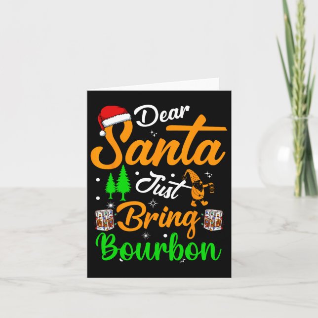 Carte Cher Père Noël Apporte-moi juste un pyjama de Noël (Devant)
