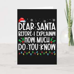 Carte Cher Père Noël avant que je n'explique combien sav