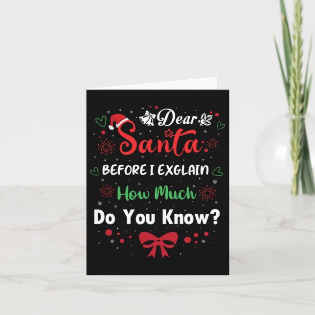 Carte Cher Père Noël avant que j'explique combien savez- (Devant)