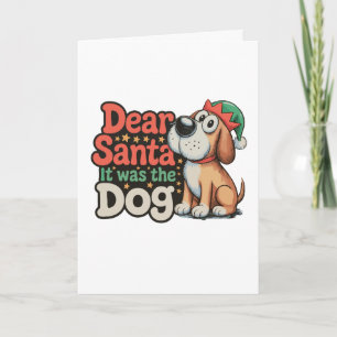 Carte Cher Père Noël C'était Le Chapeau De Chien Noël Xm