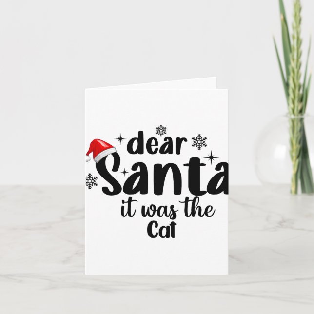 Carte Cher Père Noël C'Était Le Chat Drôle Noël 1 (Devant)