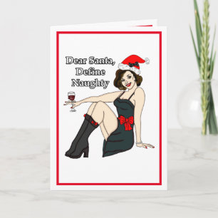 Carte Cher Père Noël, Définissez Naughty   Humour de Noë