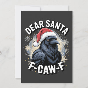 Carte Cher Père Noël F-caw-F Drôle Corbeau de Noël